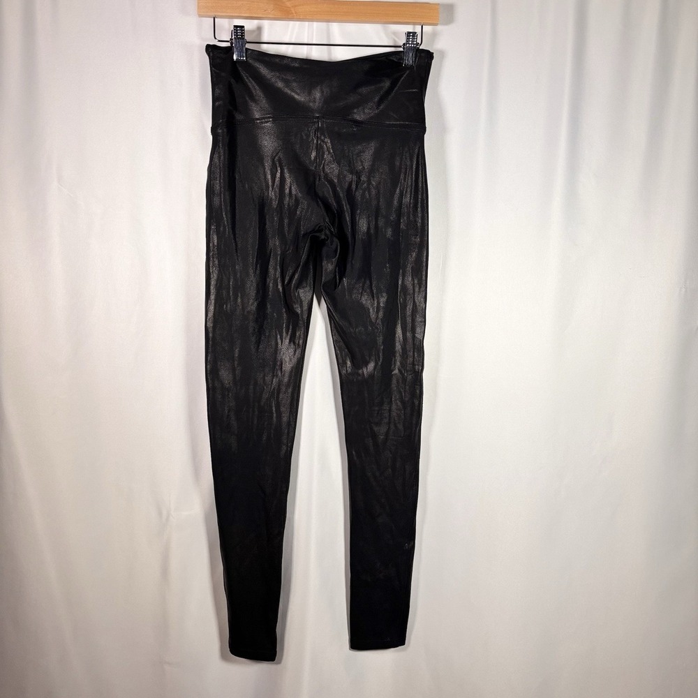 Spanx Leggings Womens Large Faux Leather Black Athleisure Shaping Biker